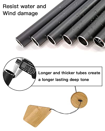 Howarmer Wind Chimes Outdoor Deep Tone, 30 Inches Wind Chimes Outdoor, Memorial Wind Chimes with Hook as Gifts for Mother's Day/Housewarming/Christmas, Patio, Garden, Yard, Home Décor. Black - Image 3