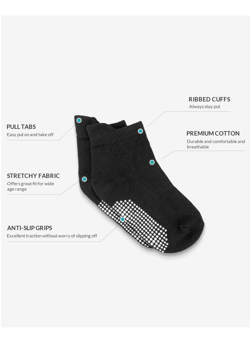 VIUAUAX 12 Pairs Anti Slip Baby Ankle Socks with Non Skid Grips for Toddler Kids Boys Girls,Baby Non Slip Socks, Baby Non Slip Cotton Toddler Ankle Socks (12Pairs - Black,White,Grey,6-12 Months ) - Image 3