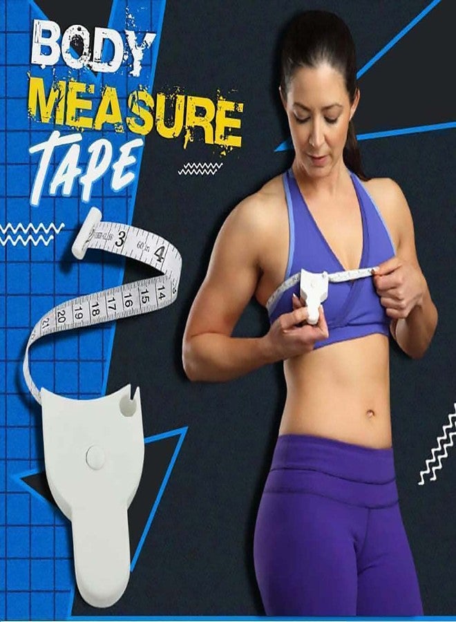 NVF Measure, Perfect Body Tape Measure, Self-Tightening Body Measuring Ruler, Retractable Double Scales Rulers, Perfect Waist Tape Measure (White) with Lock Pin and Push Button - Image 4