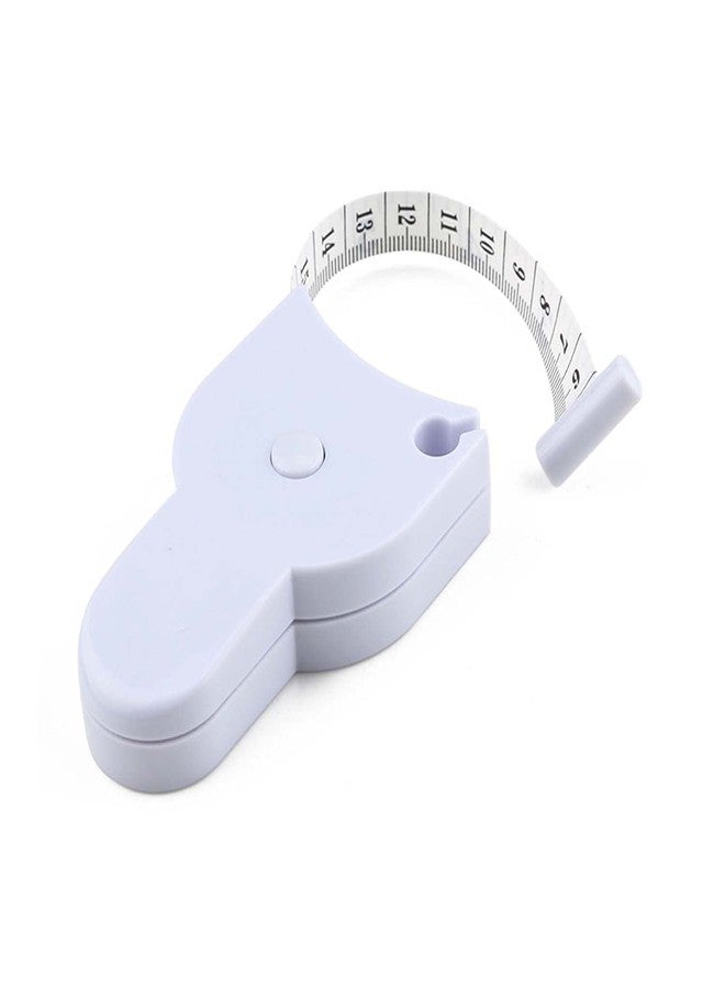 NVF Measure, Perfect Body Tape Measure, Self-Tightening Body Measuring Ruler, Retractable Double Scales Rulers, Perfect Waist Tape Measure (White) with Lock Pin and Push Button - Image 1