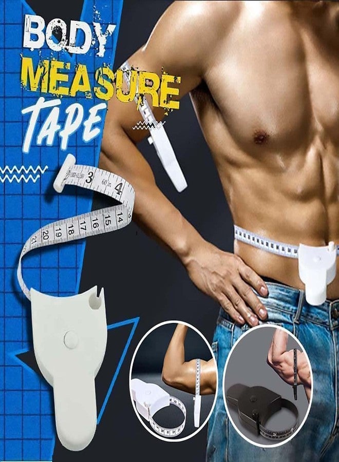 NVF Measure, Perfect Body Tape Measure, Self-Tightening Body Measuring Ruler, Retractable Double Scales Rulers, Perfect Waist Tape Measure (White) with Lock Pin and Push Button - Image 3