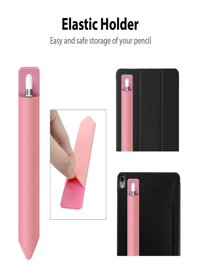 Doormoon Pencil Holder Compatible for iPad 2020/ Air/ 9.7 / Pro 10.5/12.9, Detachable Elastic Compatible for Apple Pencil 4th Gen Leather Sleeve Pocket Pouch, Pink Pink - Image 4