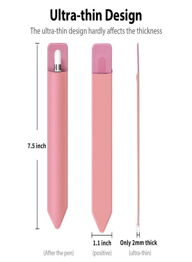 Doormoon Pencil Holder Compatible for iPad 2020/ Air/ 9.7 / Pro 10.5/12.9, Detachable Elastic Compatible for Apple Pencil 4th Gen Leather Sleeve Pocket Pouch, Pink Pink - Image 3