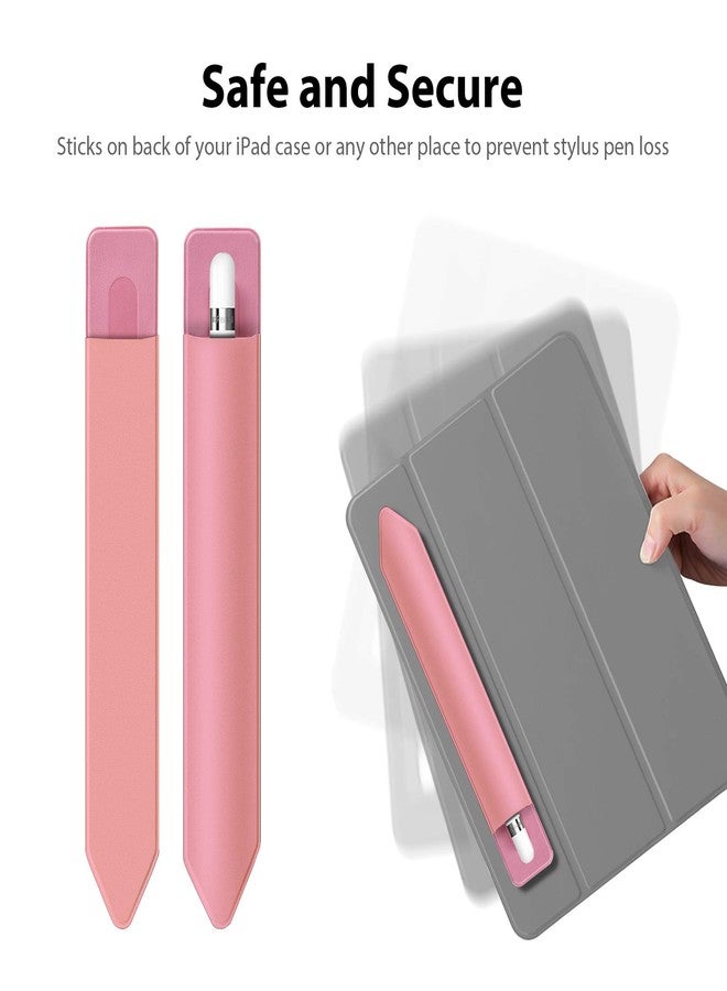 Doormoon Pencil Holder Compatible for iPad 2020/ Air/ 9.7 / Pro 10.5/12.9, Detachable Elastic Compatible for Apple Pencil 4th Gen Leather Sleeve Pocket Pouch, Pink Pink - Image 5