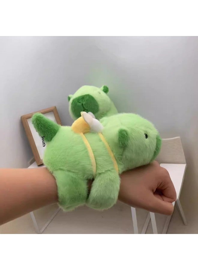 Cyber ​​Celebrous Capybara Snap Ring Roll يد كابيبالا تهز الذيل سوار من القطيفة لعبة دمية آلة هدية - المواصفات: بيج تنس كابيبارا - اللون: 18 * 23 سم - Image 5