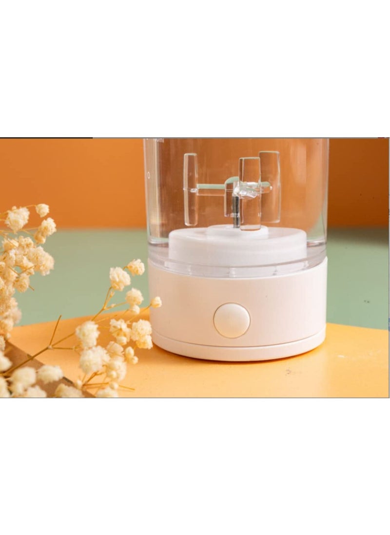 SYOSI - Electric Shaker Bottles, for Protein Shakes Mixes, Automatic Coffee Stirring Cup, Portable Mixer Cups and Blender Bottles, Battery Powerful Mixer Cup 15 oz, Food grade material (White) - Image 1