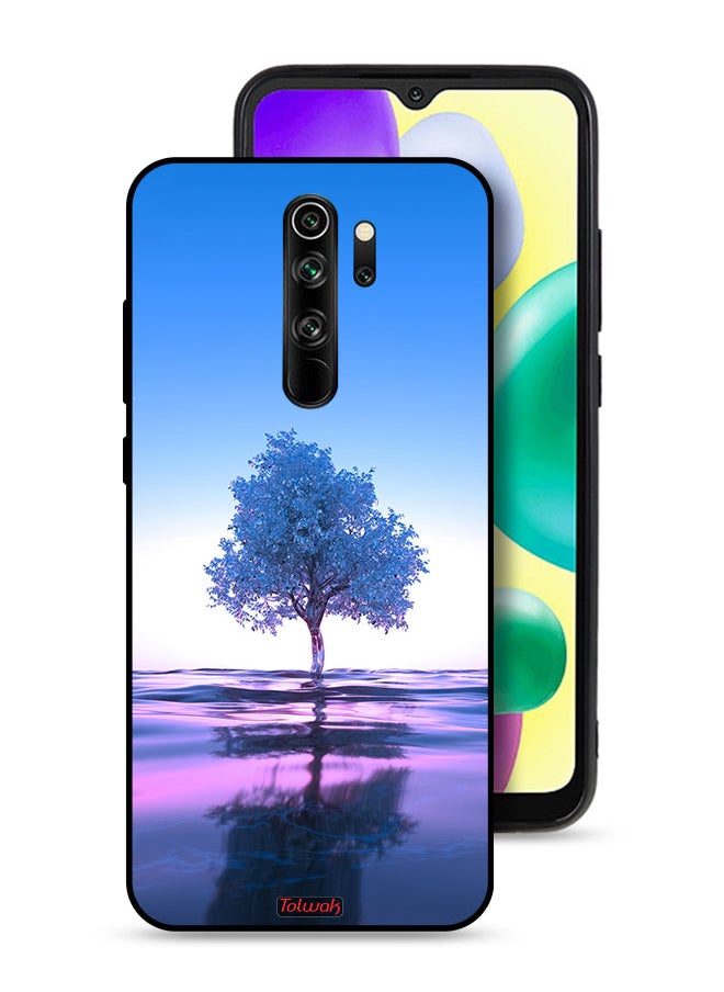 Tolwak Xiaomi Redmi Note 8 Pro Protective Case Cover Tree Neon Body Of Water Reflection Digital Art  - Image 1