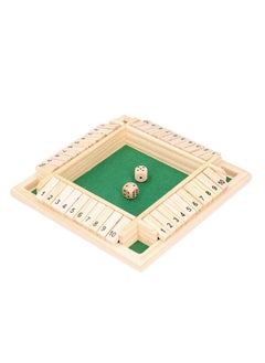 Shut The Box Dice Game Classic 4 Sided Wooden Sturdy Portable Exquisite Board Game with Dice for Kids Adults for Learning Numbers Strategy Risk Management