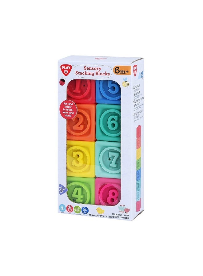Playgo Sensory Stacking Blocks Set (8 Pieces) - Image 1