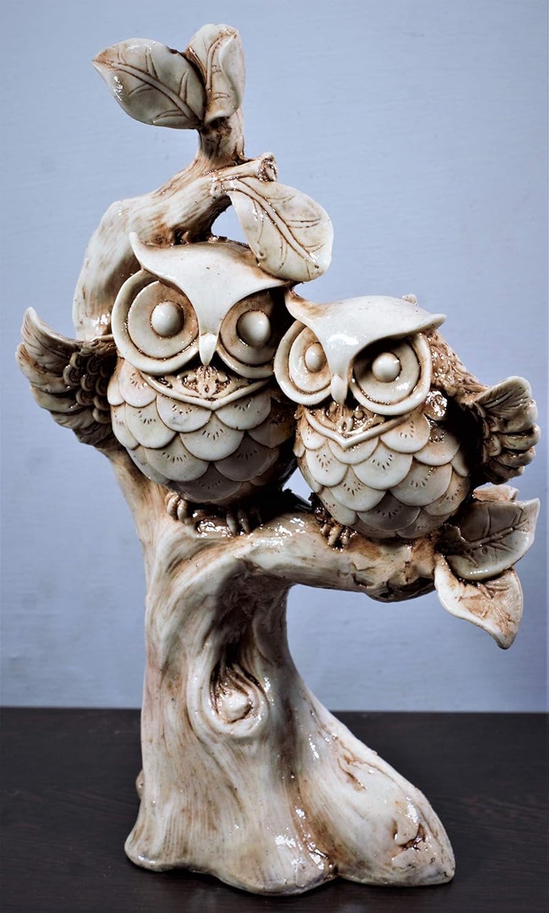 INARA Creation Polyresin Owl StatueShowpiece for Home Decoration 20 x 10 x 25 cm White - Image 3