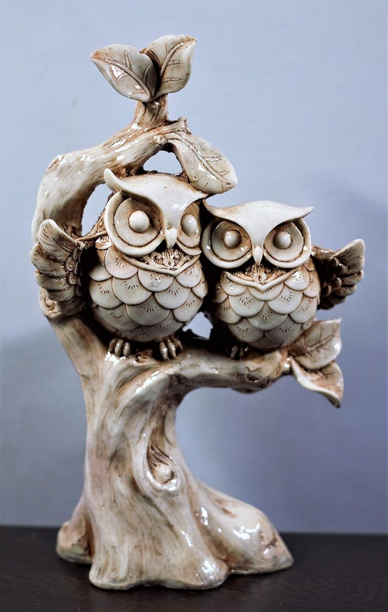 INARA Creation Polyresin Owl StatueShowpiece for Home Decoration 20 x 10 x 25 cm White - Image 4