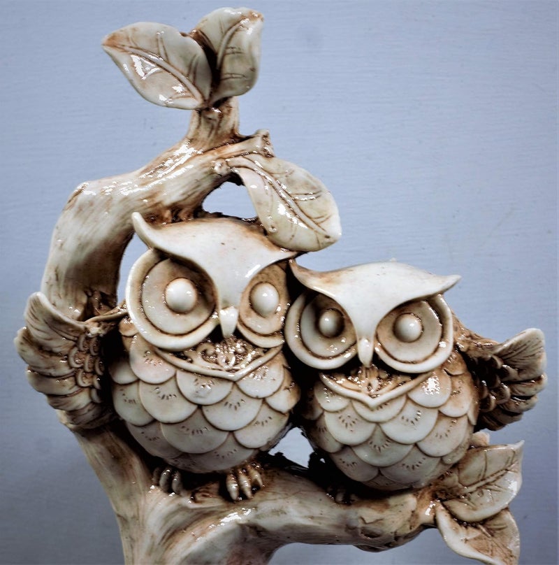 INARA Creation Polyresin Owl StatueShowpiece for Home Decoration 20 x 10 x 25 cm White - Image 2