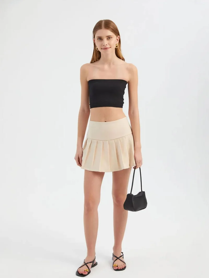 HICCUP High Waist Pleated Mini Skirt