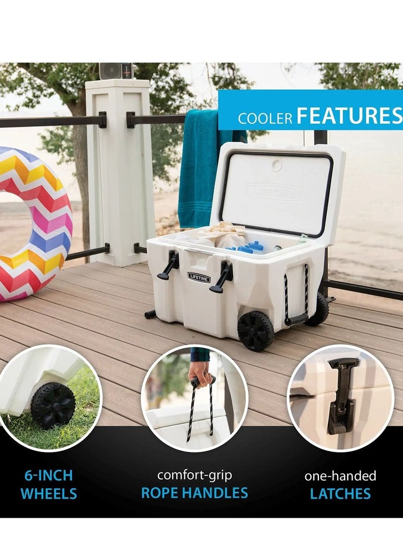 لايف تايم Cooler, 55 quart, Arctic White, with wheels - Image 2