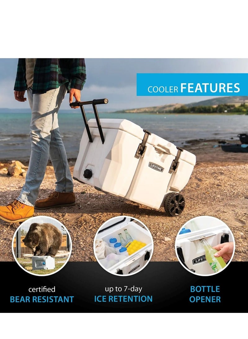لايف تايم Cooler, 55 quart, Arctic White, with wheels - Image 3