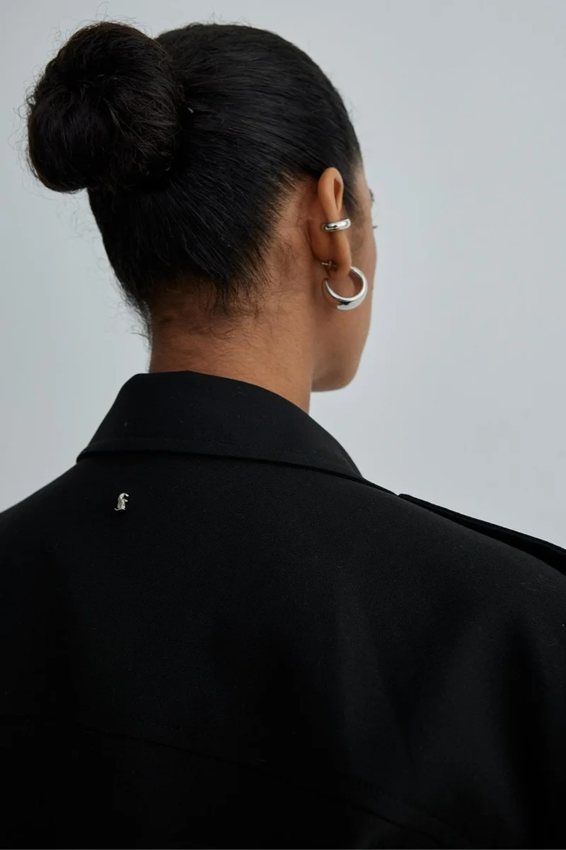 Suud Collection Saud Collection Black Copper Crop Bomber Jacket