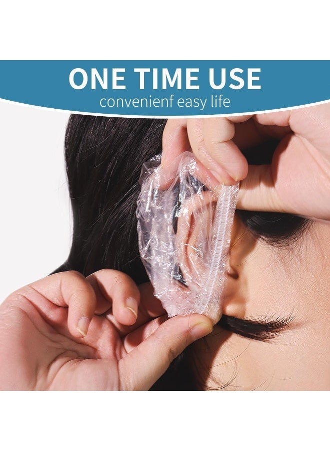 100 Pack Disposable Clear Ear Covers For Shower,dye the hair， Waterproof Plastic Ear Protectors - Image 3