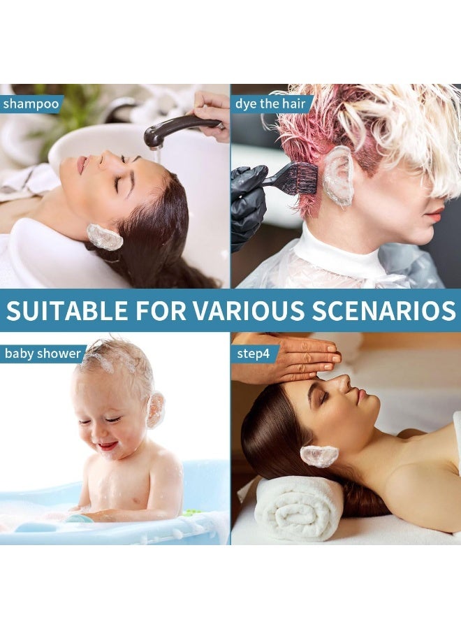 100 Pack Disposable Clear Ear Covers For Shower,dye the hair， Waterproof Plastic Ear Protectors - Image 4