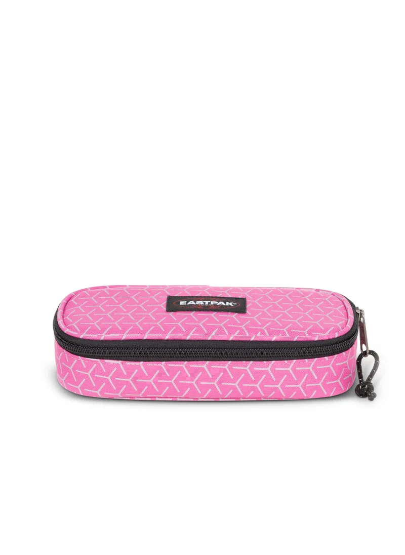 EASTPAK Oval Single Hard Pencil Case - Refleks Metal Pink