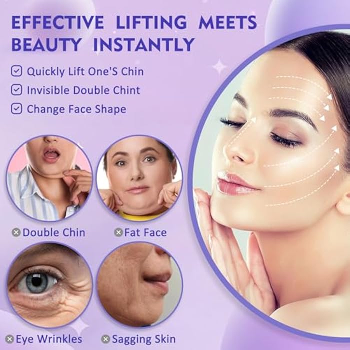 NBF شريط رفع الوجه NBF 180 قطعة، شريط رفع الوجه غير مرئي، أشرطة رفع فورية للوجه للبشرة المترهلة، الذقن، العيون، الذقن المزدوج، شريط وجه رقيق للغاية وقابل للتنفس رفع غير مرئي - Image 2