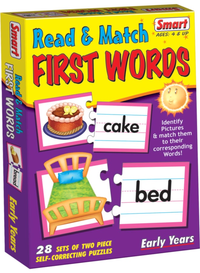 Creative's Smart Read & Match First Words Educational Toy - Montessori Jigsaw Puzzles, Early Literacy & Word Recognition Skills, Board Games Gift for Boys & Girls Ages 4 5 6 - Image 1