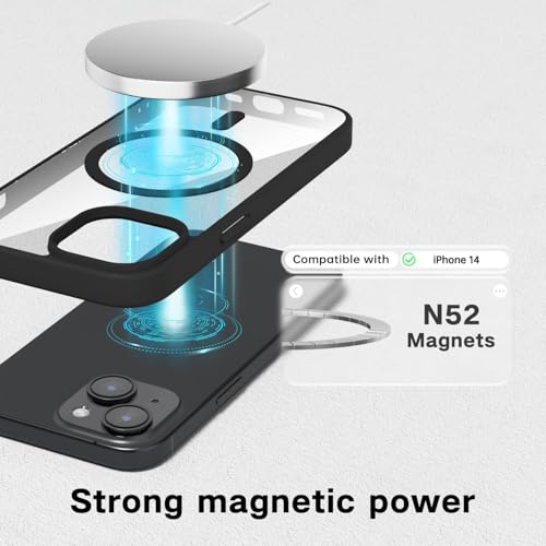 MAGICHUB Ultra-Hybrid Back Cover Case for iPhone 14 Plus Compatible with Wireless Charging | 360 Protection | Crystal Clear Hard Back Cover Case for iPhone 14 Plus (Black) - Image 5
