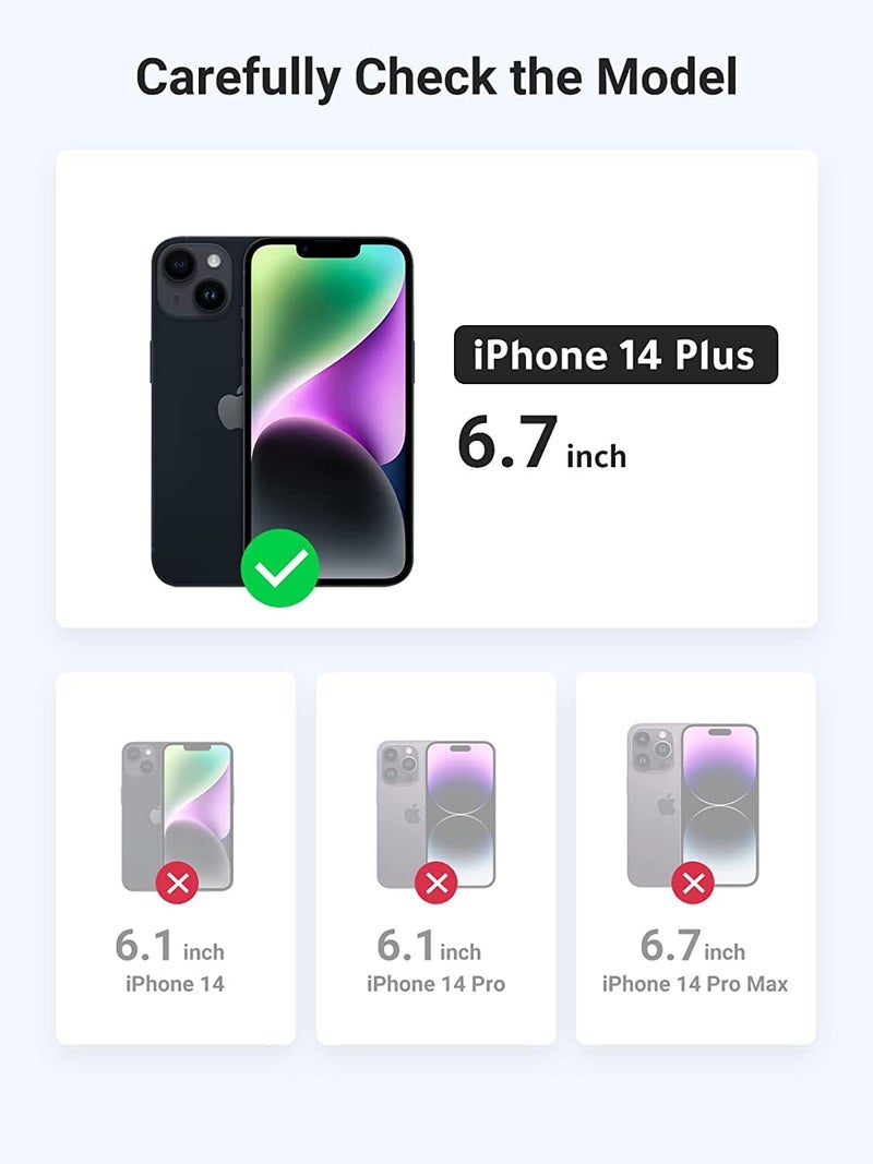 MAGICHUB Ultra-Hybrid Back Cover Case for iPhone 14 Plus Compatible with Wireless Charging | 360 Protection | Crystal Clear Hard Back Cover Case for iPhone 14 Plus (Black) - Image 2