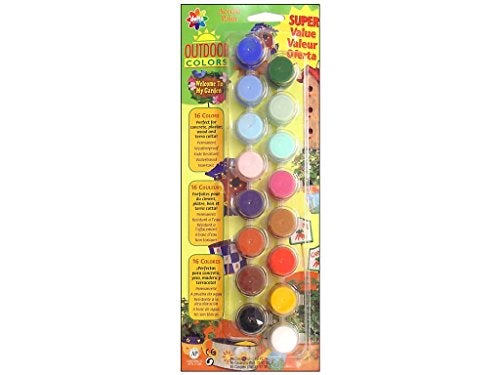 Delta Creative Paint Pots Set with Paint and Brush for Outdoors, (16 Colors) - Image 3