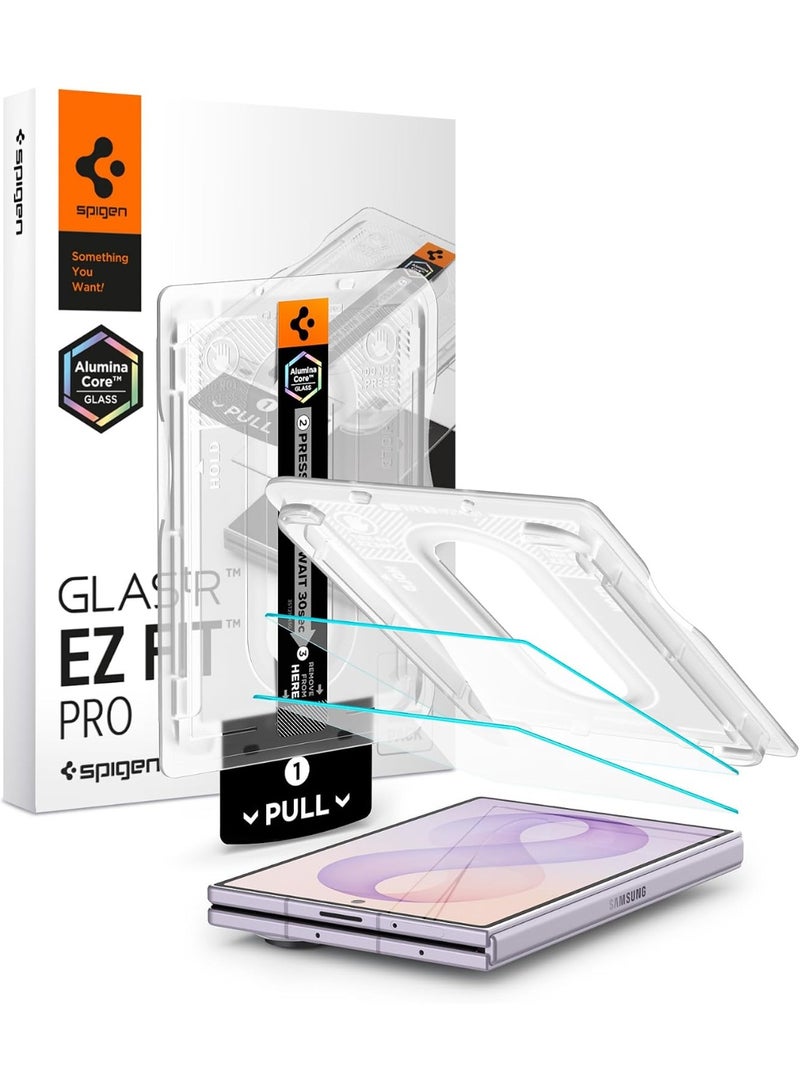 Spigen GLAStR EZ-Fit PRO Samsung Galaxy Z Fold 8 Screen Protector | Z Fold8 Front Screen Premium Tempered Glass 10H+ Auto Align [2 PACK] - Image 1