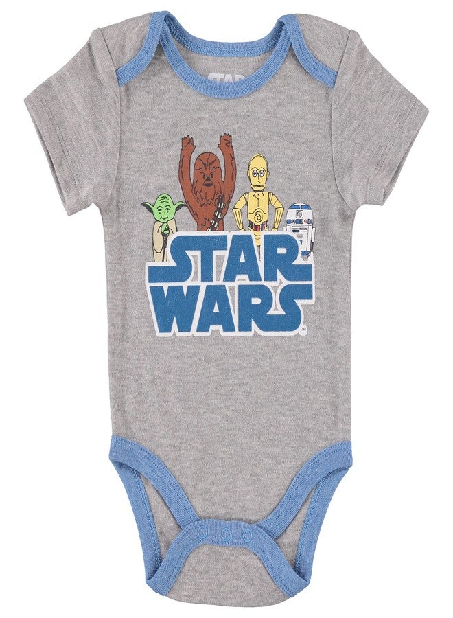 Happy Threads STAR WARS Baby Boys Bodysuit Three Pack Baby Clothes (Blue/Grey/Light Grey, 3-6 Months) (ASTB266PK) - Image 4