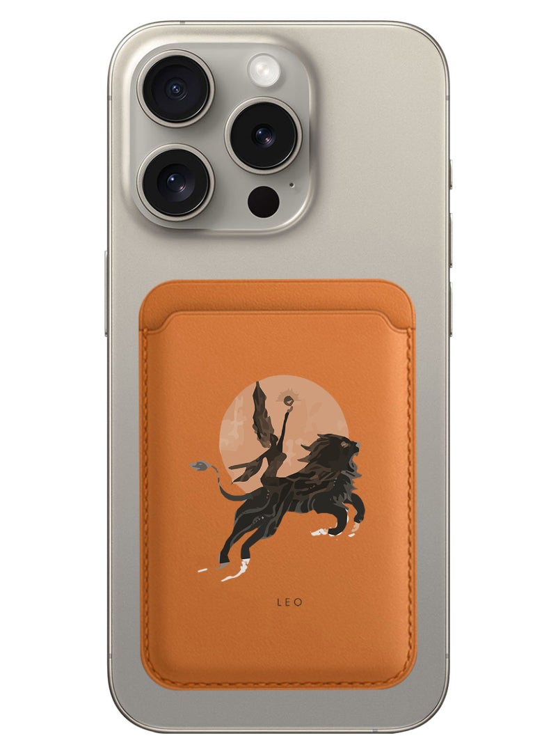 Theodor Magnetic Wallet, Compatible with MagSafe Wallet, for iPhone Wallet, for iPhone 16/15/14/13/12 Series, Not for iPhone 13/12 mini, 3 Card Holder, Vegan Leather, Brown - Leo-01 - Image 1