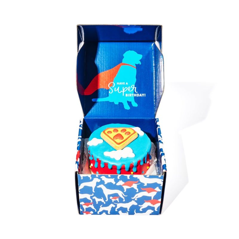 Thoughtfully Pets, Superhero Dog Birthday Cookie Cake, Gourmet Mini Cake, Peanut Butter Flavored, Hand Decorated Hollow Biscuit for Any Dog Breed - Image 4