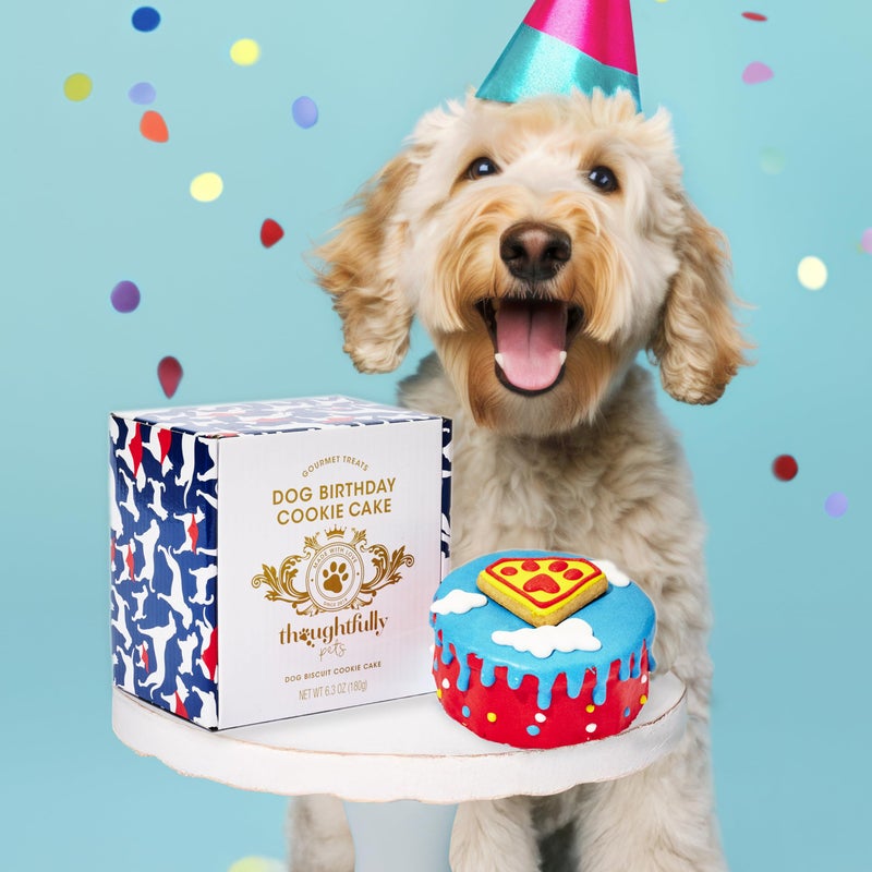 Thoughtfully Pets, Superhero Dog Birthday Cookie Cake, Gourmet Mini Cake, Peanut Butter Flavored, Hand Decorated Hollow Biscuit for Any Dog Breed - Image 2
