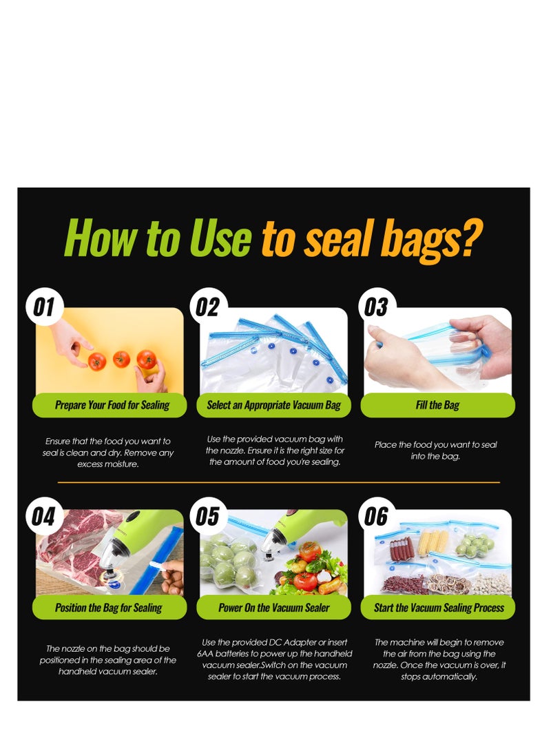 UPSCALE Mini Vacuum Sealer For food packing Handheld Portable device with power adapter  - Image 4