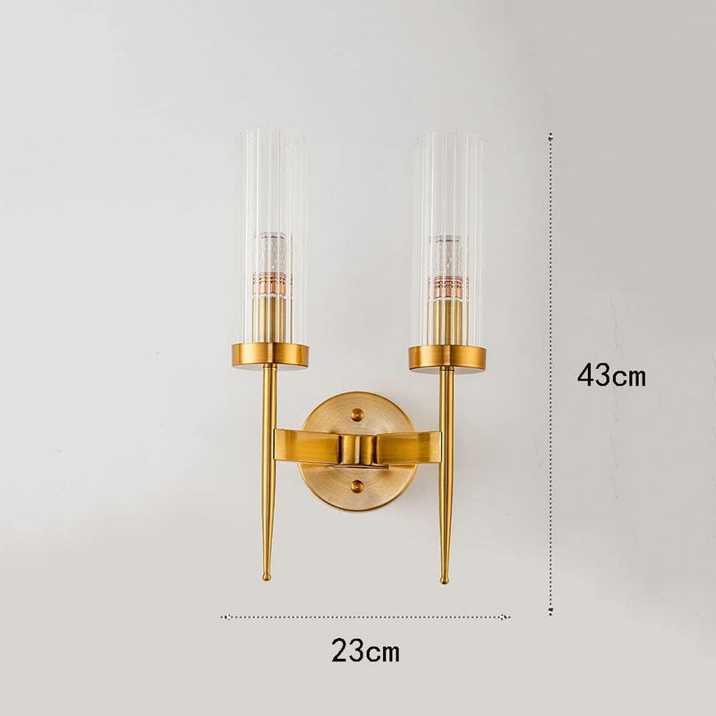 MIORAH Miorah Gold Clear Tube Glass Long Wall Light Gold Warm WhiteCorded Electric Wall LampBathroom Light Fixtures Modern Wall Vanity Light Kitchen Bedroom Living Room Double  - Image 2