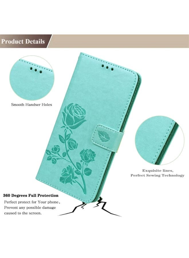 Protective Case Cover for Honor 50 – Rose Embossed Leather Wallet Case - Image 3