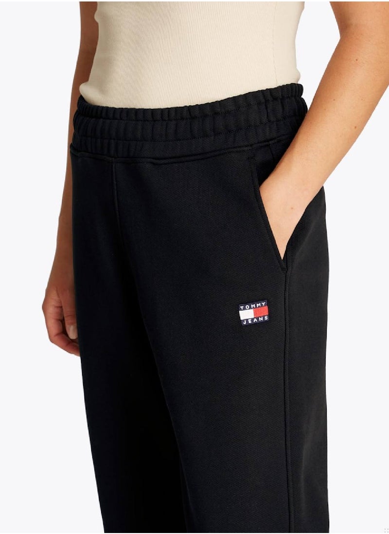 TOMMY JEANS Women's Badge Logo Joggers - Cotton, Black  - Image 5