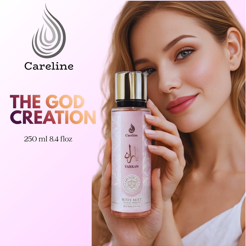 Careline Yarran Body Mist for Women | Long-Lasting Sweet Floral Woody Fragrance Spray | 250ml Luxury Perfume Mist | Alcohol-Free Body Spray - Image 2