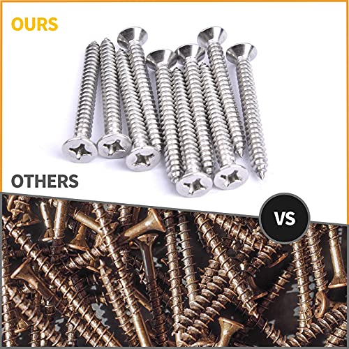 VIGRUE 450Pcs Stainless Steel Wood Screws Set #4#6#8#10#12 Phillips Flat Head Sheet Metal Screw Self Tapping Screws Assortment Kit, Length 1/4" to 2" - Image 5