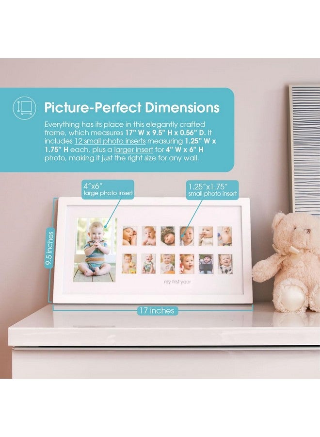 Pearhead My First Year Photo Moments, Baby's First Twelve Months Photo Collage and Gender Neutral Keepsake, Ideal for Baby Shower, New Mom Gift and Nursery Decor, 13 Photo Inserts, White - Image 2