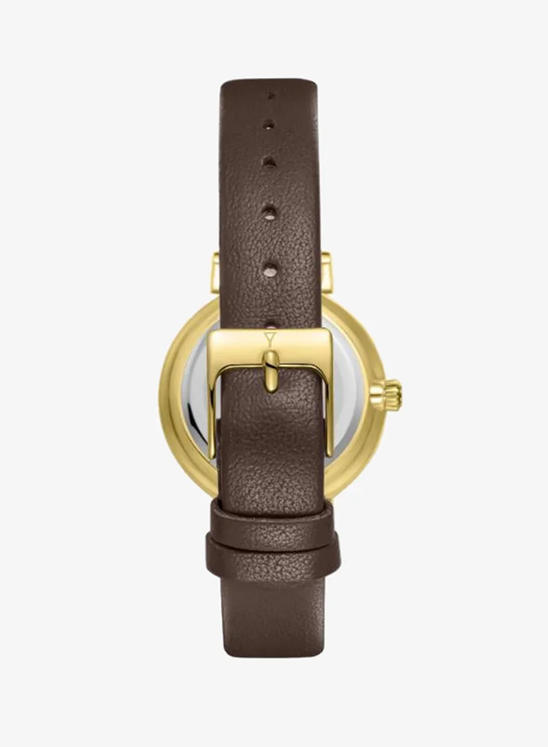 Ecstacy  Women's Leather Analog Watch E25507-GLDMC - 30mm mm for Women | Best Price UAE