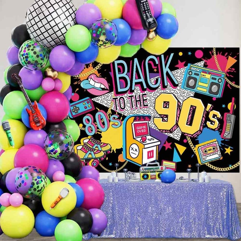 sensfun Back to The 80s 90s Backdrop Hip Hop Graffitti I Love The 80's 90's Photo Backdrops for Adults Birthday Party Decoration Retro Disco Music Rock Themed Party Photoshoot Background 7x5ft - Image 3