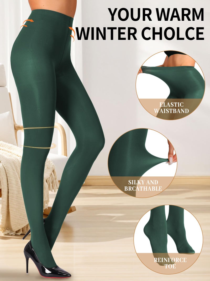 HONENNA Women's Control Top High Elastic Soft Opaque Pantyhose Tights - Image 2