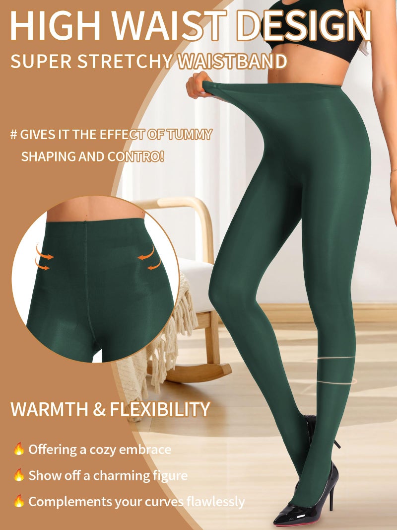 HONENNA Women's Control Top High Elastic Soft Opaque Pantyhose Tights - Image 4