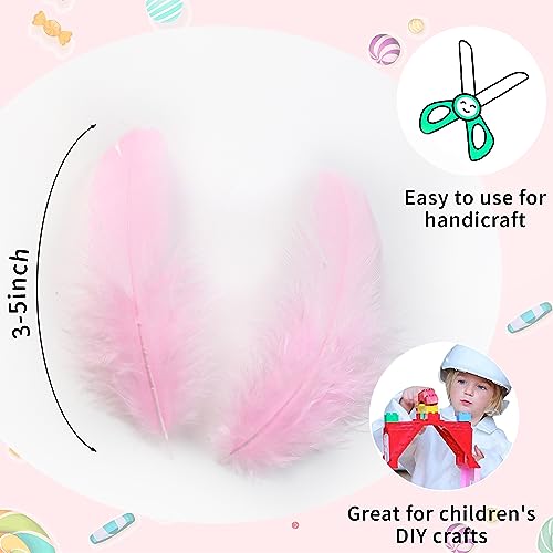 Soarer Pink Feathers for Crafts - 300pcs 3-5inch Craft Feathers Bulk for Wedding Home Party, Dream Catcher Supplies and DIY Crafts(LightPink) - Image 3