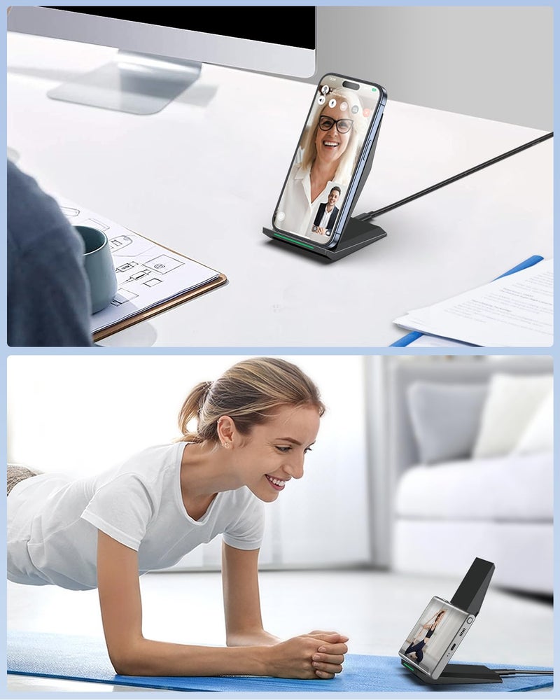 NANAMI  Fast Wireless Charger, [2 Pack] NANAMI Wireless Charging Stand Compatible with iPhone 17/17 Air/17 Pro/17 Pro Max/16/15/14/13, Desktop Nightstand Phone Charger Dock for Galaxy S26/S26+/S25/S24/S23/S22 - Image 5