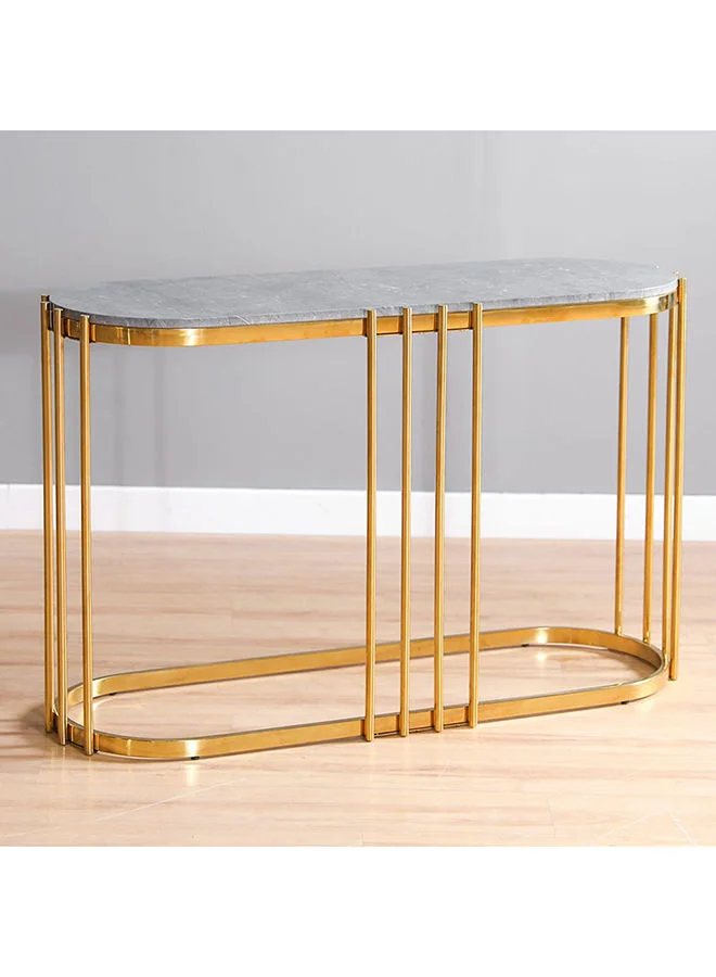 DANUBE HOME Armadillo Console Table Multifunctional Living Room Table Space Saving Center Table Modern Design Furniture For Home 119x40x75 cm Grey/Gold
