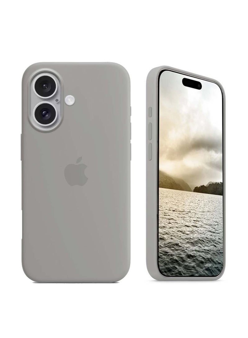 Wtech Apple iPhone 16 2024 Premium Soft Liquid Silicone Case Cover - Grey - Image 1