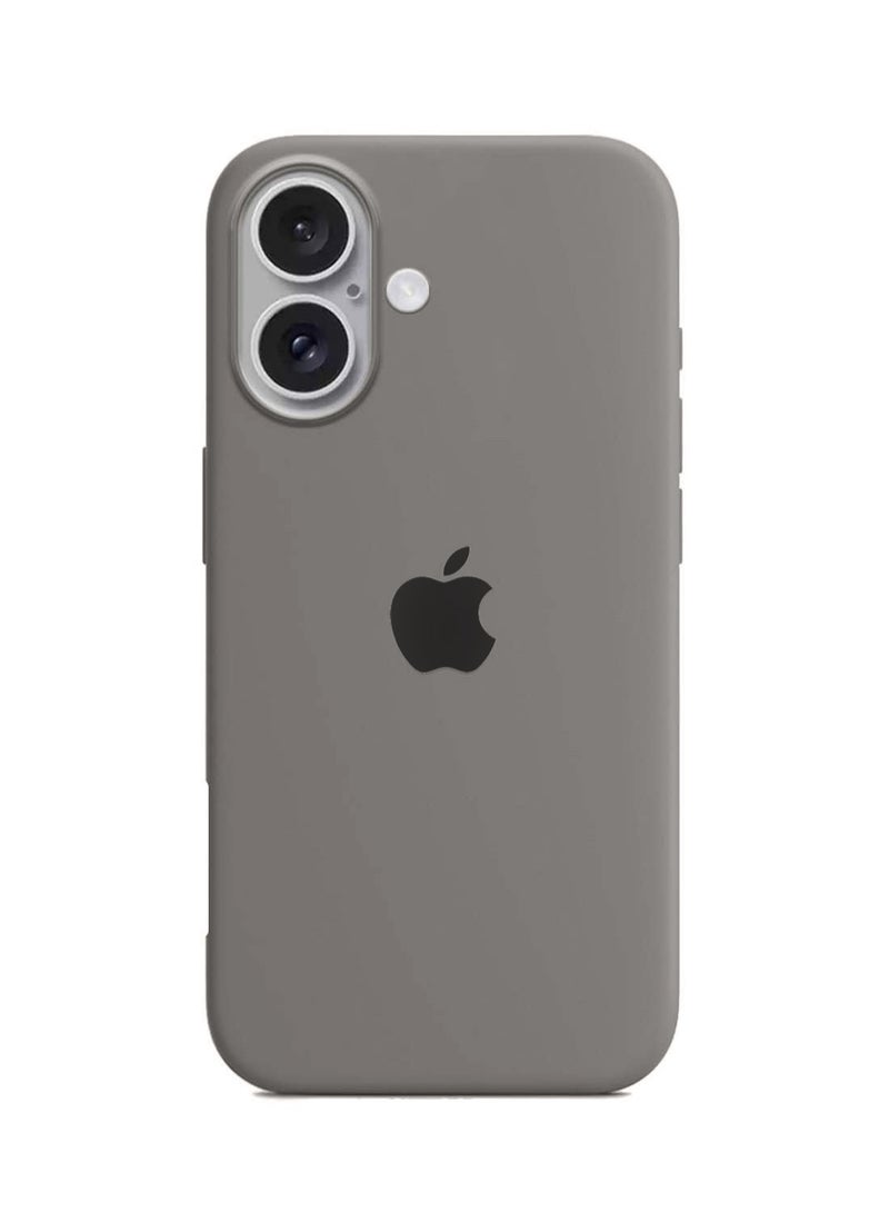Wtech Apple iPhone 16 2024 Premium Soft Liquid Silicone Case Cover - Grey - Image 2