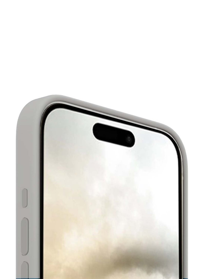 Wtech Apple iPhone 16 2024 Premium Soft Liquid Silicone Case Cover - Grey - Image 5